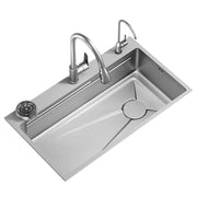 Set Lavello Cucina in Acciaio Inox, Vasca Universale con Tappo di Scarico, Lavabicchieri, Nero Grafite, Lavelli 75x45X21cm Titolo predefinito Alessandro Design
