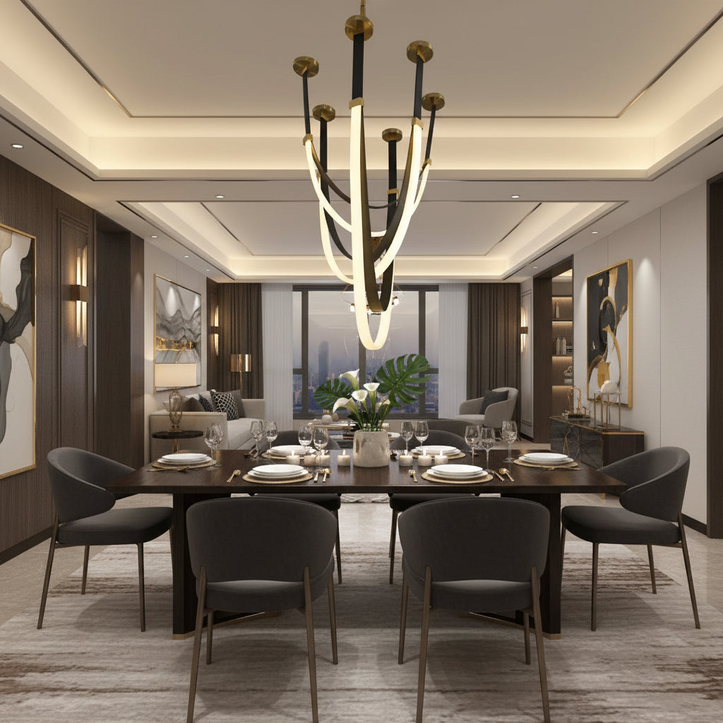 Lampadario Moderno, LED, ARIA Largo, 31W, Luce Calda, Nero Lampadari Moderni Titolo predefinito Alessandro Design