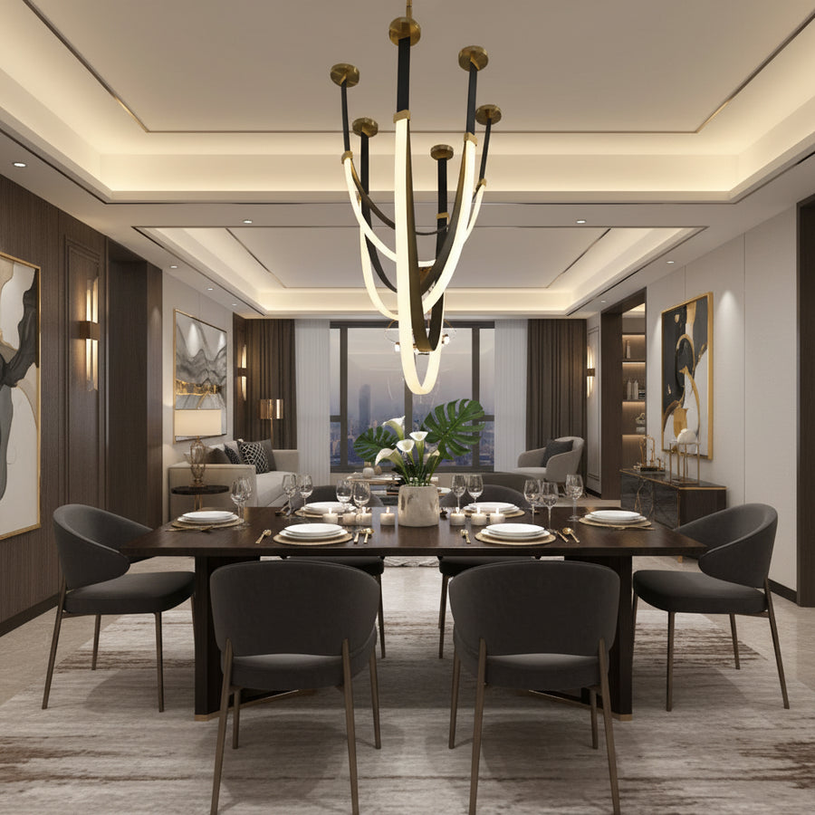 Lampadario Moderno, LED, ARIA Largo, 31W, Luce Calda, Nero Lampadari Moderni Titolo predefinito Alessandro Design