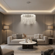 Lampadario LED a sospensione con telecomando ILLUMINA MAGNUS, 38W, Luce Fredda/Calda/Neutra, Dimmerabile, Candelabro Moderno Argento Titolo predefinito Alessandro Design