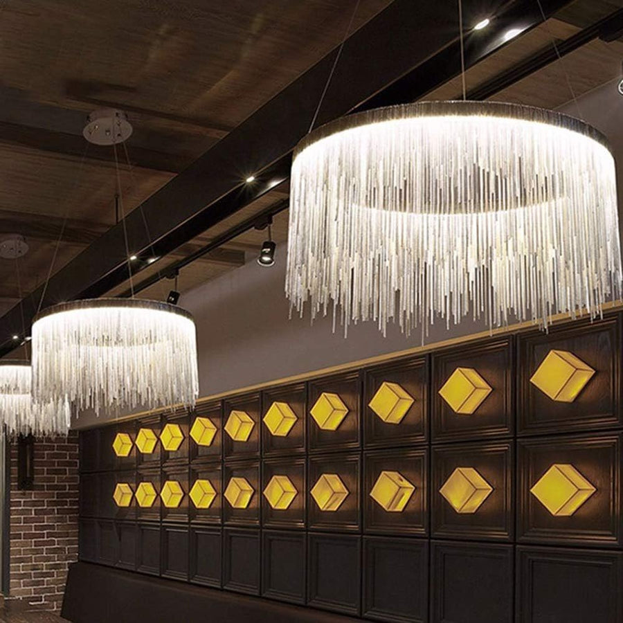 Lampadario LED a sospensione con telecomando ILLUMINA MAGNUS, 38W, Luce Fredda/Calda/Neutra, Dimmerabile, Candelabro Moderno Argento Titolo predefinito Alessandro Design