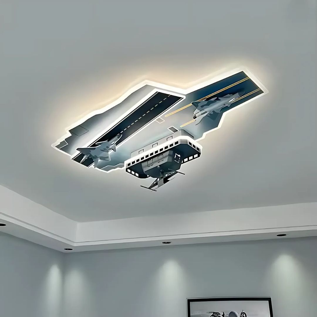 Lampadario LED per bambini AIRCRAFT, 128W, Luce Fredda/Calda/Neutra, Grigio Aeronautico Lampadari per bambini Titolo predefinito Alessandro Design