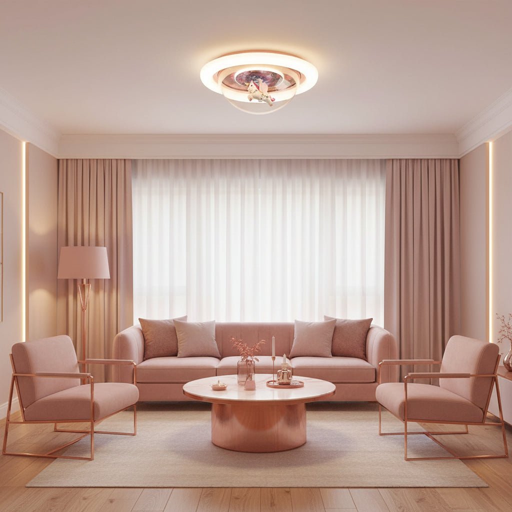 Lampadario LED UNICORN, 60W, 50cm, Luce Fredda/Calda/Neutra, Rosa Lampadari per bambini Titolo predefinito Alessandro Design