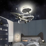 Lampadario LED per Bambini FIGHTER, Tipo Aereo, 100W, Luce Fredda/Calda/Neutra, Grigio Aeronautico Lampadari per Bambini Titolo predefinito Alessandro Design
