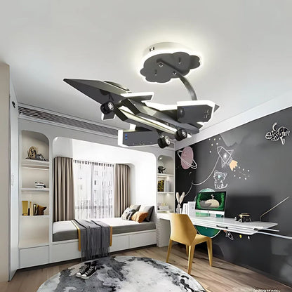 Lampadario LED per Bambini FIGHTER, Tipo Aereo, 100W, Luce Fredda/Calda/Neutra, Grigio Aeronautico Lampadari per Bambini Titolo predefinito Alessandro Design