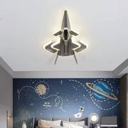 Lampadario LED per Bambini FIGHTER, Tipo Aereo, 101W, Luce Fredda/Calda/Neutra, Ali Mobili, Lampadari per Bambini Grigio Aeronautico Titolo predefinito Alessandro Design