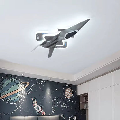 Lampadario LED per Bambini FIGHTER, Tipo Aereo, 101W, Luce Fredda/Calda/Neutra, Ali Mobili, Lampadari per Bambini Grigio Aeronautico Titolo predefinito Alessandro Design