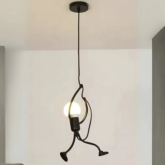Lampadario MODERNO, Tipo Pendolo, FANTASIA, Figurina, 1xE27, Altezza Regolabile, Lampadari Industriali Neri Titolo predefinito Alessandro Design