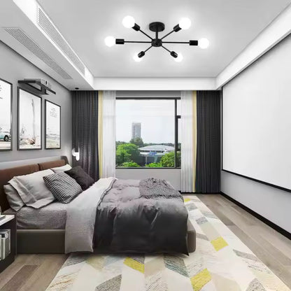 Lampadario Mikkos 6XE27, diametro 49cm, Lampadari Moderni Nero Titolo predefinito Alessandro Design