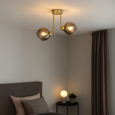 Lampadario moderno MODUS, 2x E27, oro, metallo
