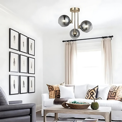 Lampadario moderno con lampadina MODUS, 3x E27, Oro, Metallo Lampadari Moderni Titolo predefinito Alessandro Design