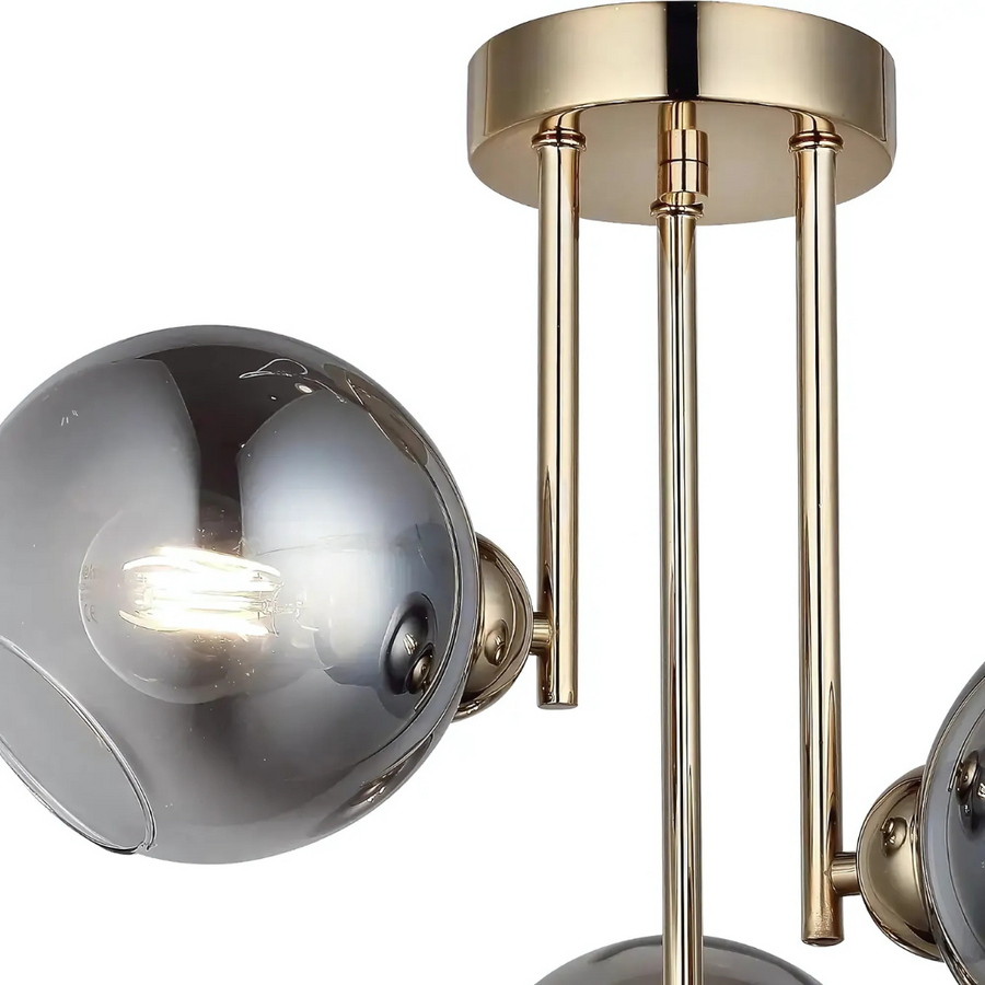 Lampadario moderno con lampadina MODUS, 3x E27, Oro, Metallo Lampadari Moderni Titolo predefinito Alessandro Design