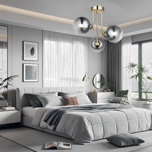 Lampadario moderno con lampadina MODUS, 3x E27, Oro, Metallo Lampadari Moderni Titolo predefinito Alessandro Design