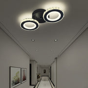 Lustra LED cu telecomanda si cristal NOVA ROTONDA 32W, 2 Cercuri, lumina Rece/Calda/Neutra, Dimabila, Negru Lustre LED Cristal Default Title Alessandro Design
