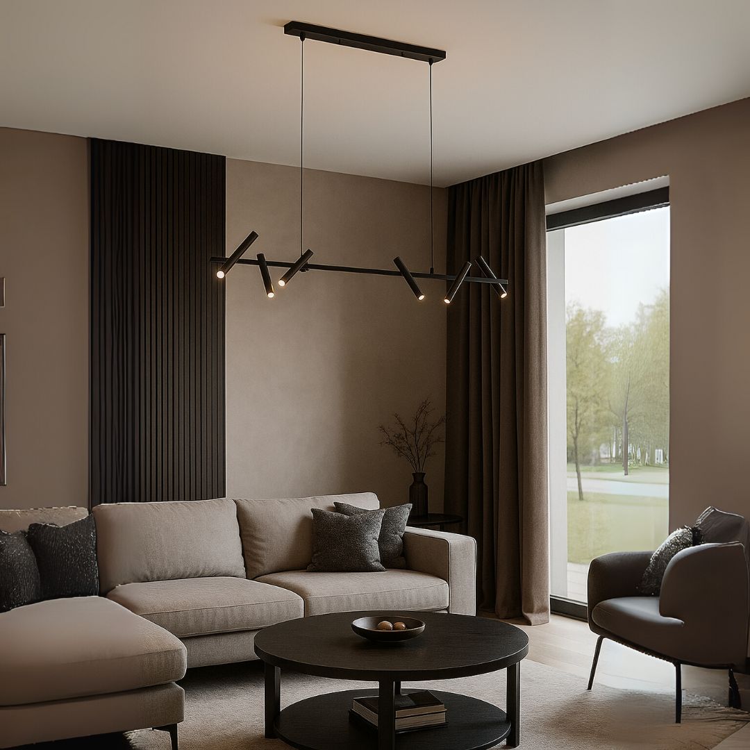 Lampadario LED Harman, 23W, 6 Sorgenti, Luce Neutra, Nero Lampadari Moderni Titolo predefinito Alessandro Design
