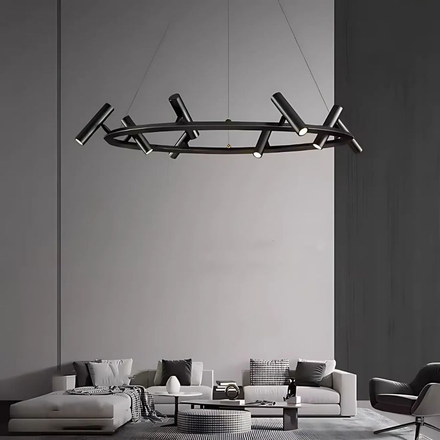 Lampadario LED Harman, 29W, 8 Sorgenti, Luce Neutra, Nero Lampadari Moderni Titolo predefinito Alessandro Design