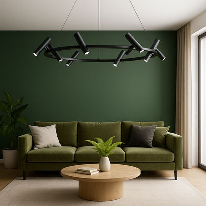 Lampadario LED Harman, 29W, 8 Sorgenti, Luce Neutra, Nero Lampadari Moderni Titolo predefinito Alessandro Design