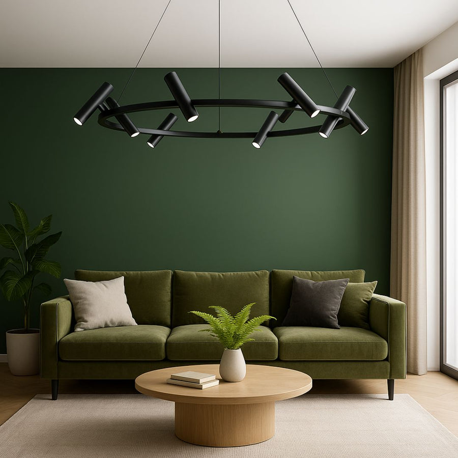 Lampadario LED Harman, 29W, 8 Sorgenti, Luce Neutra, Nero Lampadari Moderni Titolo predefinito Alessandro Design