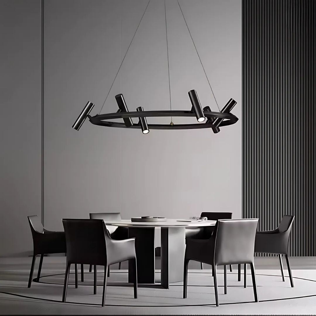 Lampadario LED Harman, 29W, 8 Sorgenti, Luce Neutra, Nero Lampadari Moderni Titolo predefinito Alessandro Design