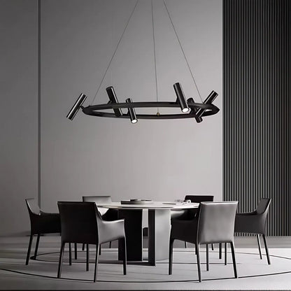 Lampadario LED Harman, 29W, 8 Sorgenti, Luce Neutra, Nero Lampadari Moderni Titolo predefinito Alessandro Design
