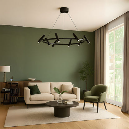 Lampadario LED Harman, 29W, 8 Sorgenti, Luce Neutra, Nero Lampadari Moderni Titolo predefinito Alessandro Design