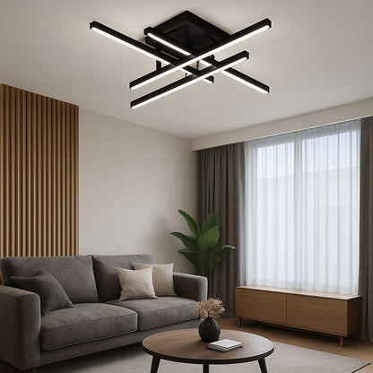 Lampadario LED con Telecomando LINEX, 52W, 4 Elementi, Lineare, Luce Fredda/Calda/Neutra, Dimmerabile, Nero Lampadari LED con Telecomando Titolo predefinito Alessandro Design