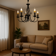 Lampadario Pearl, 5xE14, 49x37 cm, Nero, Altezza regolabile Lampadario in cristallo Titolo predefinito Alessandro Design