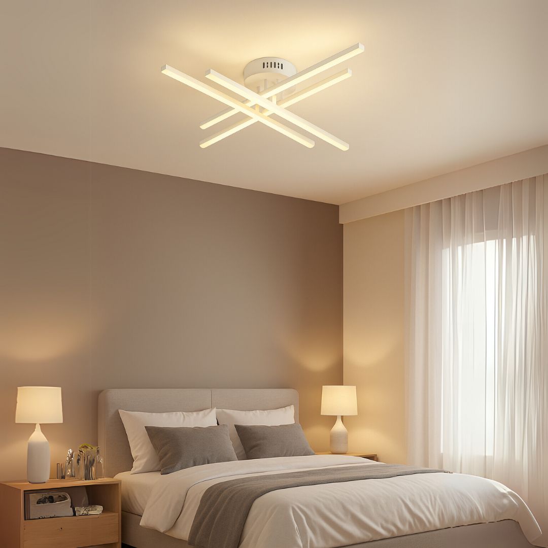 Lampadario LED con Telecomando GIO, 54W, 4 Elementi, Luce Fredda/Calda/Neutra, Dimmerabile, Lampadario LED Bianco con Telecomando Titolo predefinito Alessandro Design