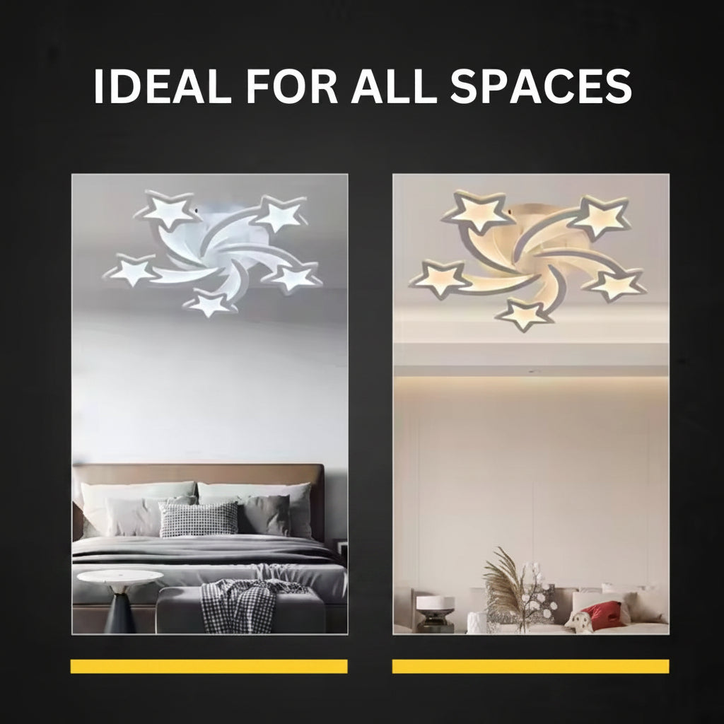 Lampadario a LED con telecomando IPOMOEA 85W, 5 Stelle, Luce Fredda/Calda/Neutra, Dimmerabile, Lampadario a LED Bianco con telecomando Titolo predefinito Alessandro Design