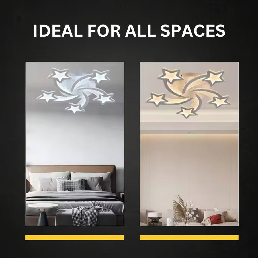 Lampadario a LED con telecomando IPOMOEA 85W, 5 Stelle, Luce Fredda/Calda/Neutra, Dimmerabile, Lampadario a LED Bianco con telecomando Titolo predefinito Alessandro Design