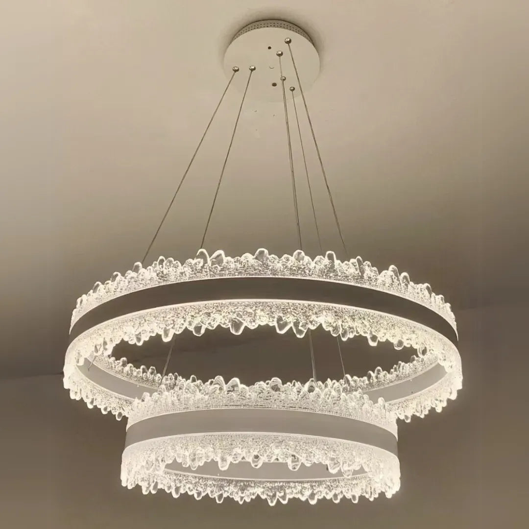 Lampadario LED a Sospensione con Telecomando NIVALIS Duo 127W, Cerchi 60x80cm, Luce Fredda/Calda/Neutra, Dimmerabile, Regolabile in Altezza, Lampadari LED Oro con Telecomando Titolo predefinito Alessandro Design