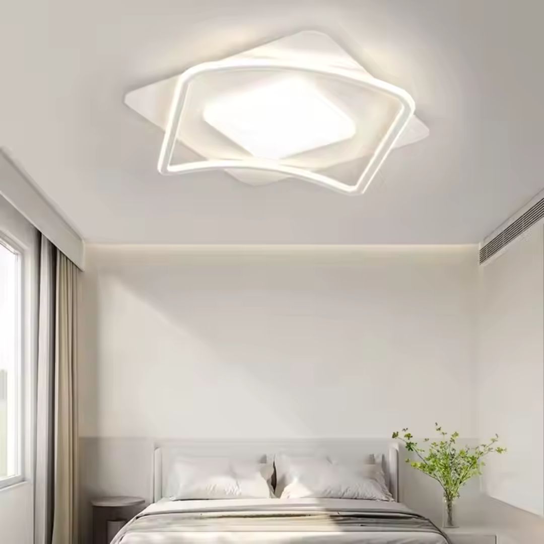 Lampadario a LED con telecomando MODERNO 53W, 2 Quadrati, Luce Fredda/Calda/Neutra, Dimmerabile, Lampadario a LED Bianco con telecomando Titolo predefinito Alessandro Design