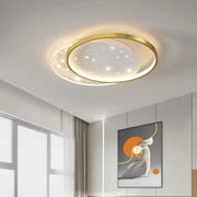 Lampadario LED con telecomando LUNARO 38W, 2 Cerchi, Luce Fredda/Calda/Neutra, Dimmerabile, Lampadari LED Bianco Oro con Telecomando Titolo predefinito Alessandro Design