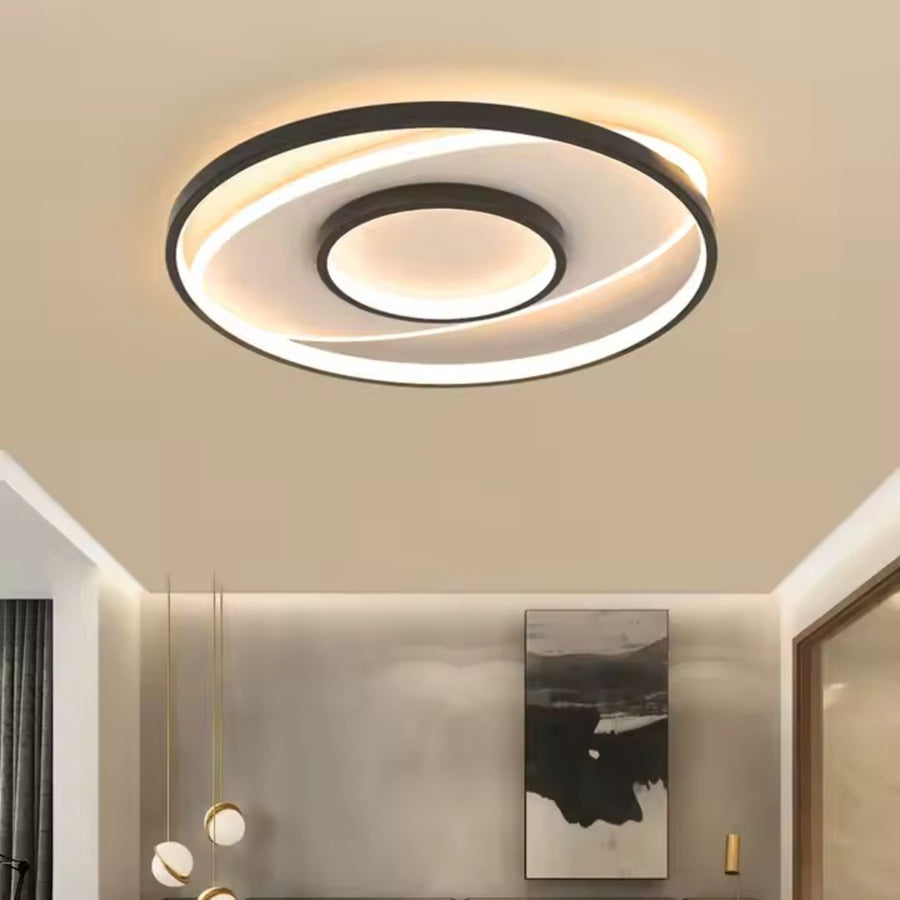 Lampadario LED con telecomando FIGURATO, 63W, 3 Cerchi, Luce Fredda/Calda/Neutra, Dimmerabile, Nero Lampadari LED con Telecomando Titolo predefinito Alessandro Design