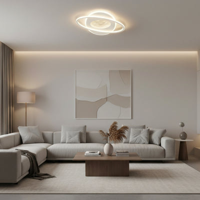 Lampadario LED con telecomando VOLTA 96W, Ovale, Luce Fredda/Calda/Neutra, Dimmerabile, Bianco