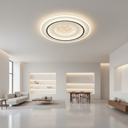 Lampadario LED con telecomando LINEA 125W, Ø50cm, Rotondo, Luce Fredda/Calda/Neutra, Dimmerabile, Nero