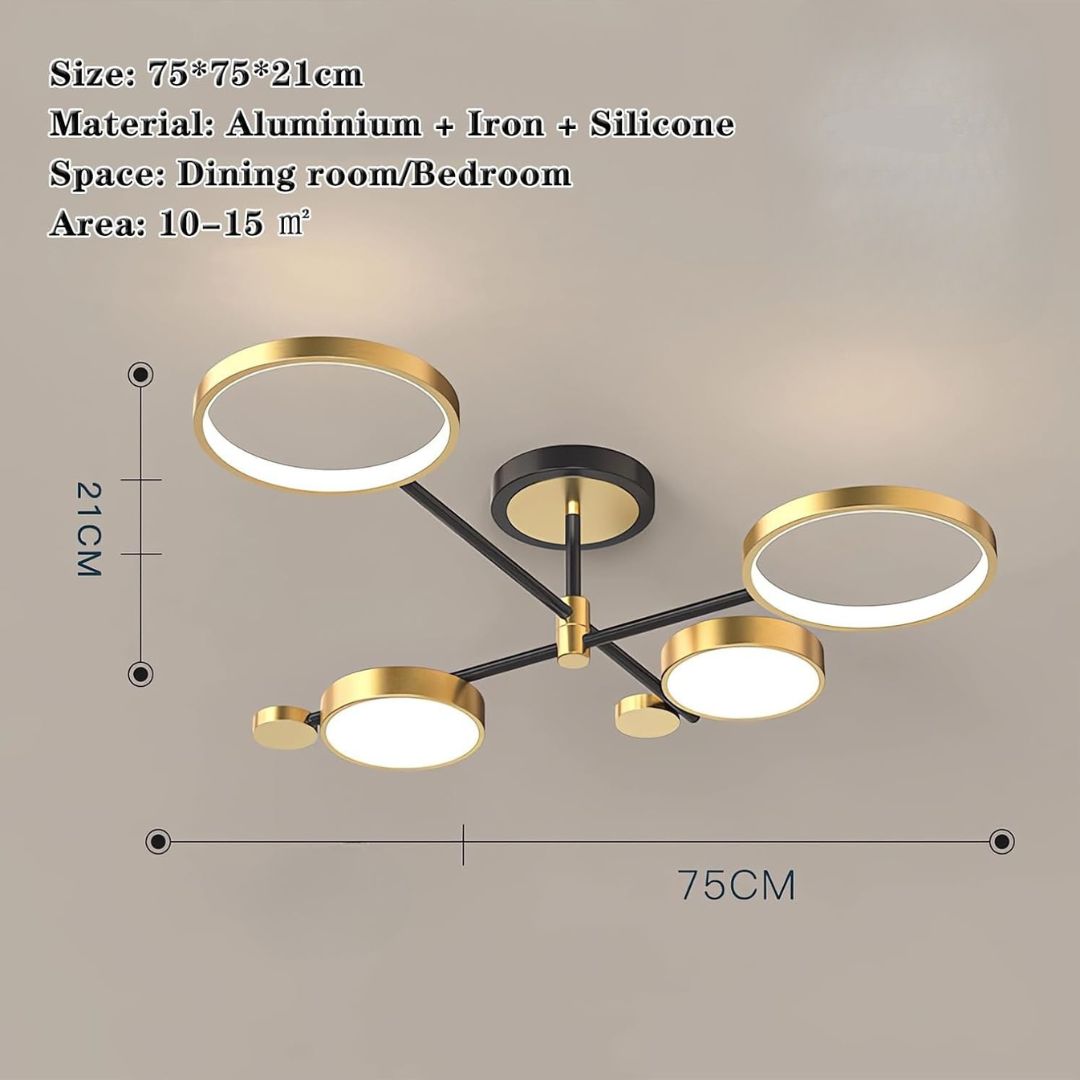 Lampadario LED con Telecomando MARIA, 4 Elementi, 22W, Luce Calda/Fredda/Neutra, Dimmerabile, Oro Lampadari LED con Telecomando Titolo predefinito Alessandro Design
