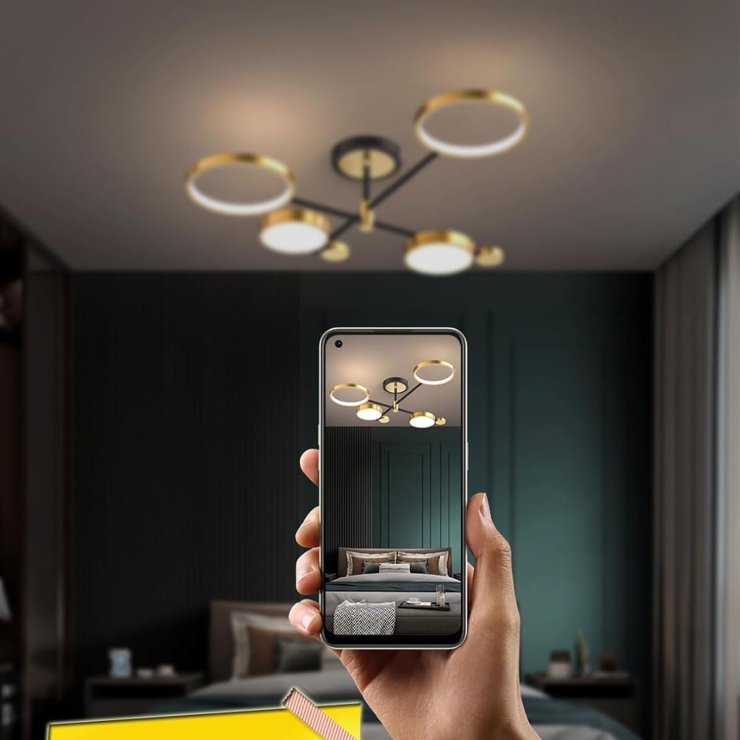 Lampadario LED con Telecomando MARIA, 4 Elementi, 22W, Luce Calda/Fredda/Neutra, Dimmerabile, Oro Lampadari LED con Telecomando Titolo predefinito Alessandro Design