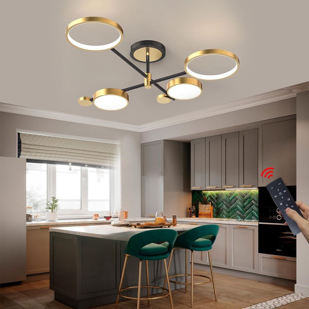 Lampadario LED con Telecomando MARIA, 4 Elementi, 22W, Luce Calda/Fredda/Neutra, Dimmerabile, Oro Lampadari LED con Telecomando Titolo predefinito Alessandro Design