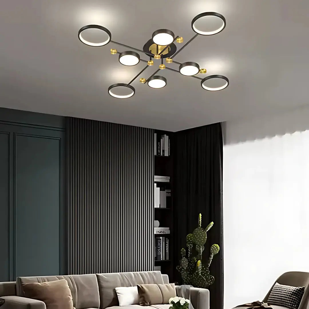 Lampadario LED con Telecomando MARIA, 44W, 8 Elementi, Luce Calda/Fredda/Neutra, Dimmerabile, Nero/Oro Lampadari LED con Telecomando Titolo predefinito Alessandro Design