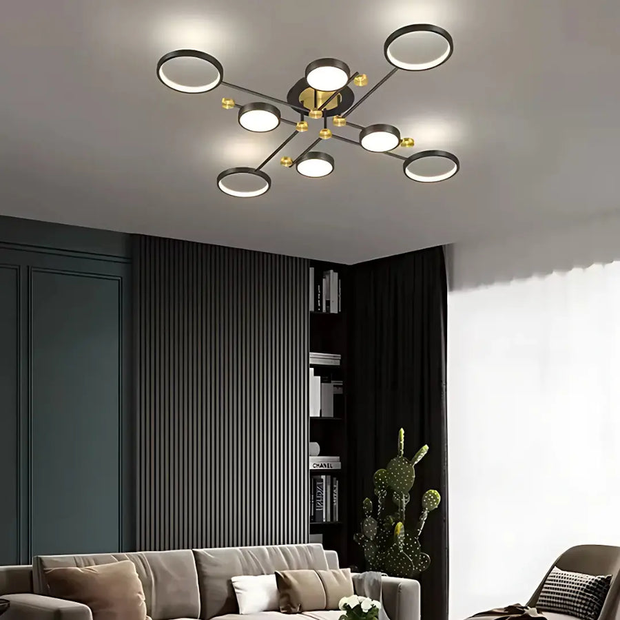 Lampadario LED con Telecomando MARIA, 44W, 8 Elementi, Luce Calda/Fredda/Neutra, Dimmerabile, Nero/Oro Lampadari LED con Telecomando Titolo predefinito Alessandro Design