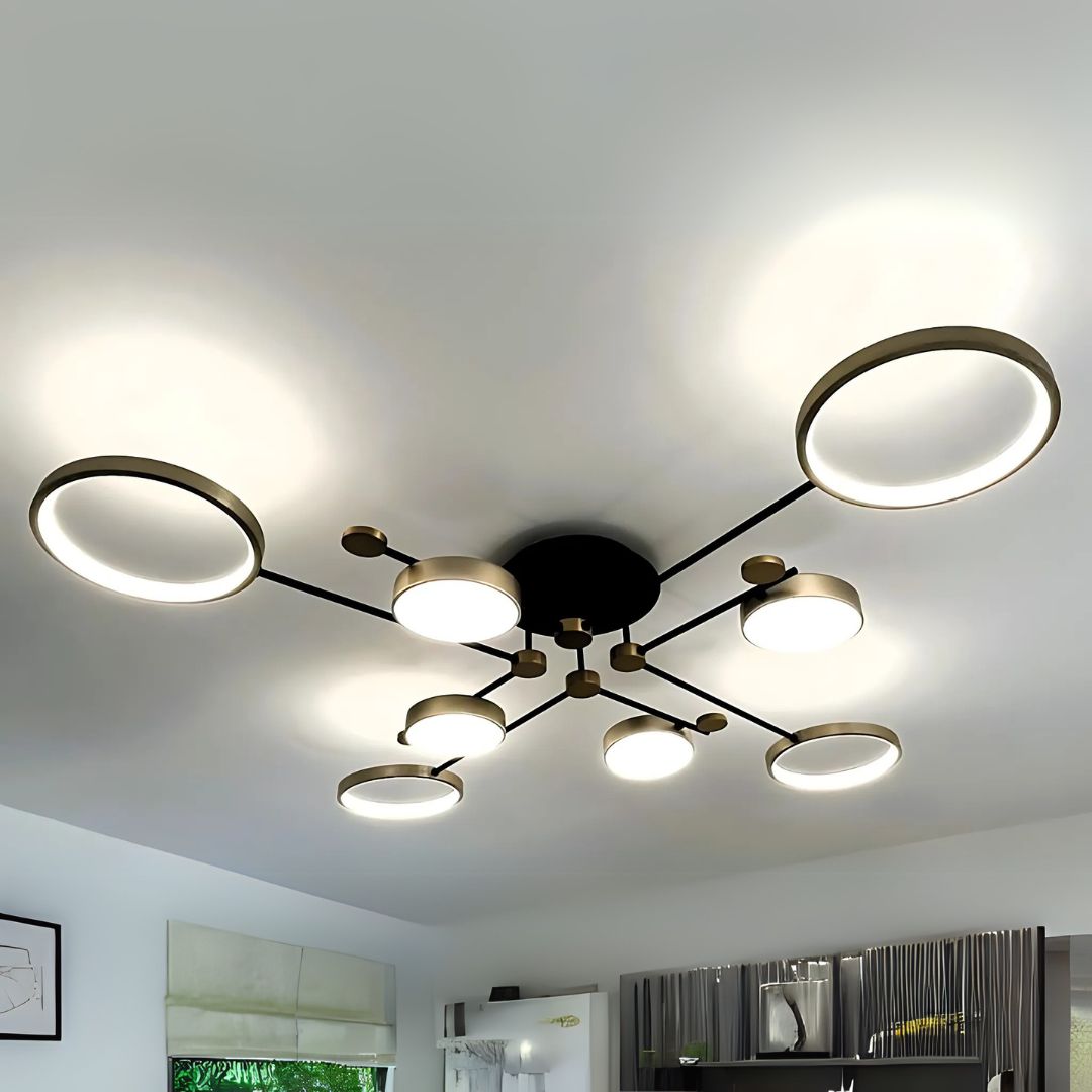 Lampadario LED con Telecomando MARIA, 44W, 8 Elementi, Luce Calda/Fredda/Neutra, Dimmerabile, Nero/Oro Lampadari LED con Telecomando Titolo predefinito Alessandro Design