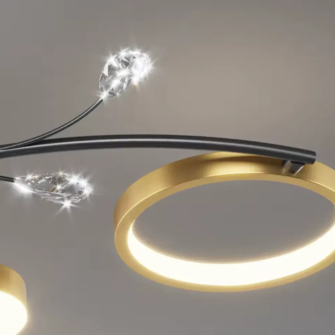 Lampadario LED con Telecomando KARINA, 65W, 8 Elementi, Luce Calda/Fredda/Neutra, Dimmerabile, Oro Lampadari LED con Telecomando Titolo predefinito Alessandro Design