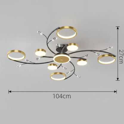 Lampadario LED con Telecomando KARINA, 65W, 8 Elementi, Luce Calda/Fredda/Neutra, Dimmerabile, Oro Lampadari LED con Telecomando Titolo predefinito Alessandro Design