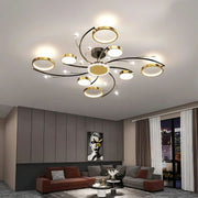 Lampadario LED con Telecomando KARINA, 65W, 8 Elementi, Luce Calda/Fredda/Neutra, Dimmerabile, Oro Lampadari LED con Telecomando Titolo predefinito Alessandro Design