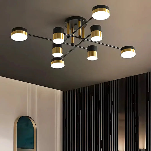 Lampadario LED con Telecomando MARIO, 32W, 8 Elementi, Luce Fredda/Calda/Neutra, Dimmerabile, Nero/Oro Lampadari LED con Telecomando Titolo predefinito Alessandro Design