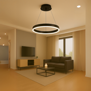 Lustra LED suspendata cu telecomanda ANINA 34W, 1 Cerc, lumina Rece/Calda/Neutra, Dimabila, Negru, Inaltime Reglabila Lustre LED cu Telecomanda Default Title Alessandro Design