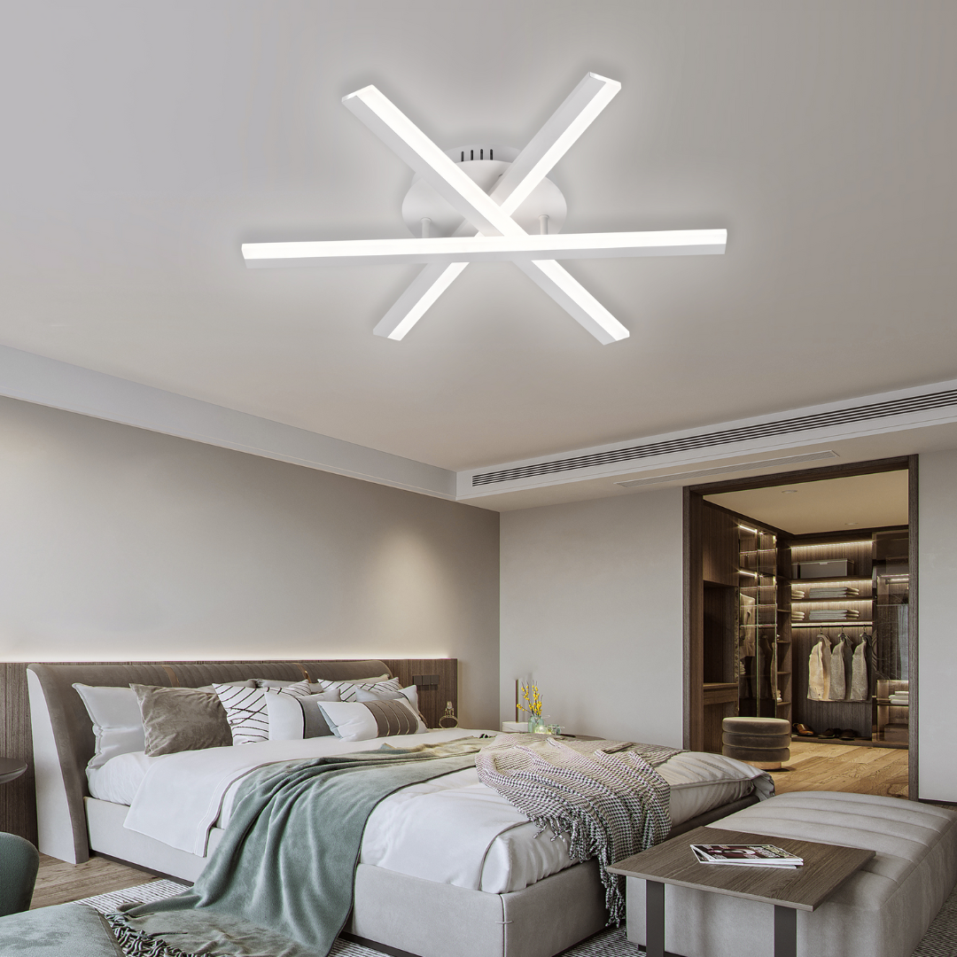 Lampadario a LED con telecomando ZOE, 40W, Luce Fredda/Calda/Neutra, Dimmerabile, Lampadario a LED Bianco con telecomando Titolo predefinito Alessandro Design