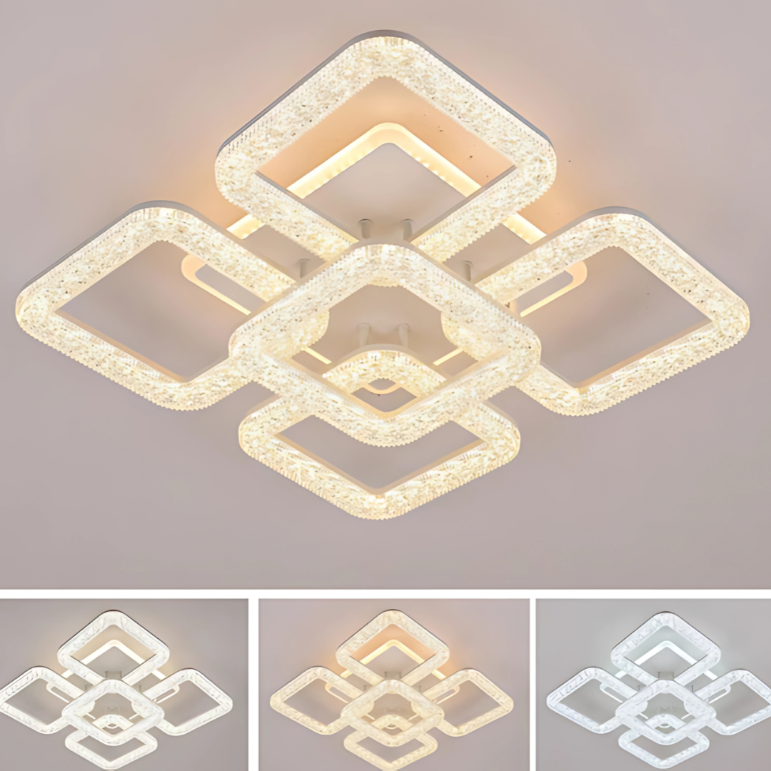 Lampadario LED Astrid con Telecomando, 134W, Dimmerabile, Lampadari LED Bianchi con Telecomando Titolo predefinito Alessandro Design
