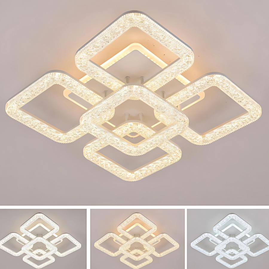 Lampadario LED Astrid con Telecomando, 134W, Dimmerabile, Lampadari LED Bianchi con Telecomando Titolo predefinito Alessandro Design